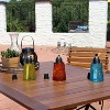 Sunnydaze Outdoor Refillable Glass Tabletop Torches with Long-Lasting Fiberglass Wicks - Blue, Orange, and Green - 3pc - 4 of 4