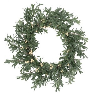 Artificial Greenery Wreath for Wedding Christmas Wreath with Eucalyptus Berries Flowers, Indoor Outdoor Wreaths for Wedding Table Party Home Decor - 1 of 4
