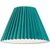 Springcrest 7" Top x 15" Bottom x 10" High x 10 3/4" Slant Lamp Shade Replacement Medium Green Empire Round Velvet Arc Pleated Spider Harp Finial - 3 of 4