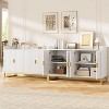 47.2" Fluted Sideboard Buffet Cabinet with 4 Doors + Storage, Engineered Wood - 4 of 4