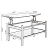 GlasFlength Living Room Modern Minimalist End Tables, Stylish and Fashion, Space Saving for Small Homes Spaces, Black,37.8”*17.72”*21.26" - 2 of 4