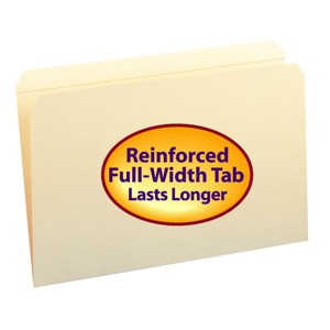 Smead File Folder, Reinforced Straight -Cut Tab, Legal Size, Manila, 100 Per Box (15310) - 1 of 1