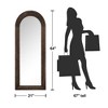 MAYEERTY Full-Length Mirror Solid Wood Step Right Angle Arch Charcoal Baked 64x21x1in No Stand - 3 of 4