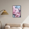Art Remedy Pink Flowers with Gold Leaves Beach Life Inspired Wall Art Framed - 2 of 4