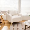 Costway Modern Upholstered Accent Chair Teddy Club Single Sofa Armchair with Pillow White - 2 of 4