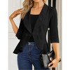 Womens Blazer 3/4 Sleeve Casual Office Business Open Front Suit Jacket Cardigan - 4 of 4