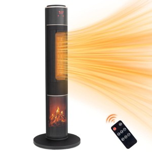 SEVOBAL Indoor Heaters 33" Tower Space Heater with 3D Flame Oscillation Adjustable Thermostat for Bedroom Living Room - 1 of 4