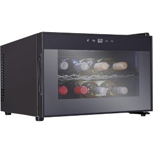 Ivation Premium 8 Bottle Horizontal Thermoelectric Wine Cooler, Freestanding Wine Fridge - 1 of 4