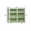 FONTOI 27.56" Glass Doors Modern Two-door Wall Cabinet with Three-tier Storage for Entryway Living Room Bathroom, Mint Green, 9.06"*23.62"*27.56" - 3 of 4