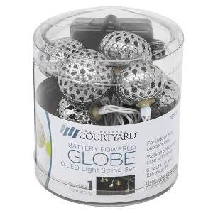 Four Seasons Courtyard Patio 10-light Set, Filigree Globe, Battery-operated - 1 of 3