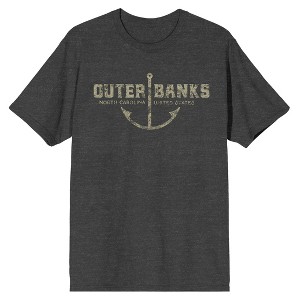 Outer Banks Royal Merchant North Carolina, TV Series Logo on Charcoal Heather Short Sleeve Adult T-Shirt - 1 of 3
