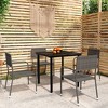 vidaXL Garden Dining Set Grey PE Rattan, Steel, Glass Medium Stackable - Gray 31.5" Table Length 4 Items - 2 of 4