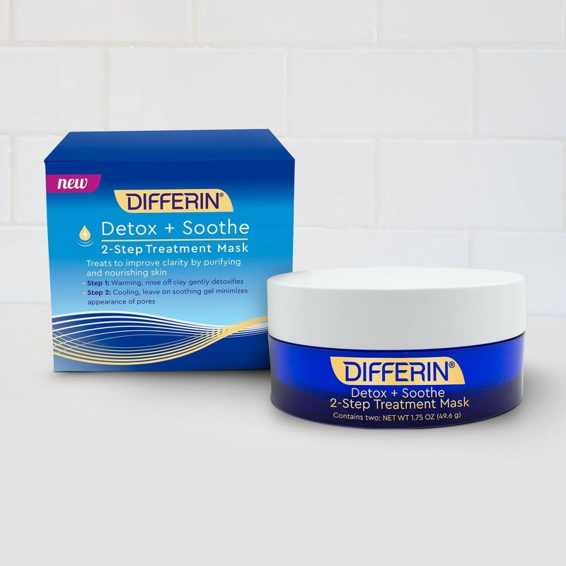 Differin Detox and Soothe 2-Step Treatment Clay Face Mask - 1.75oz, 4 of 7