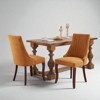 Set of 2 High Back Linen Dining Chairs with Curved Solid Wood Legs, Rayon Cloth Flocking Upholstery & Foam Cushions for Dining Room or Kitchen - 4 of 4