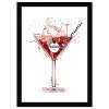 Wynwood Studio 15" x 21" Fashion Cocktail Bar Cart Framed Wall Art Print Red  : Modern Kitchen Decor, Digital Artwork, Vertical Display - 3 of 4