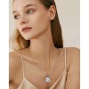 Molenia Bird Flower Necklace for Women, Dual-Layer 925 Sterling Silver Hummingbird Floral Pendant Mother of Pearl Shell Circle Necklace Nature Jewelry - 4 of 4