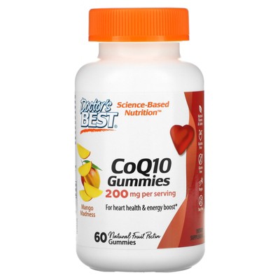Doctor's Best CoQ10 Gummies, Mango Madness, 100 mg, 60 Gummies, Dietary Supplements