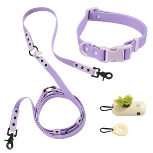THE LICKER STORE Luna 8FT Adjustable 6-in-1 Waterproof Hands-Free Leash and Collar with LED Flashlight, Bag Dispenser, and Poop Bag Holder - 1 of 4