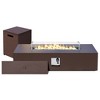 UPHA 56-inch Outdoor Rectangular Fire Pit Table Propane for Outside Patio with Tank Cover and Wind Guard - 2 of 4