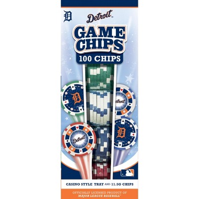 MasterPieces Casino Style 100 Piece Poker Chip Set - MLB Detroit Tigers