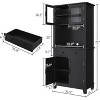 Multi-Functional ¨C Elegant Pantry Coffee Bar Cabinet for Tall Kitchen Storage with Adjustable Shelves, Glass Doors & Drawer ¨C Ideal for Dining Room - 2 of 4