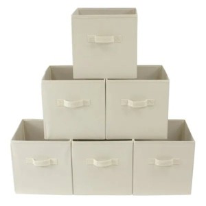 6 Pack Collapsible Cube Fabric Storage Bins (10.5" x 10.5") - 1 of 4