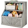 DobleePy 2-Tier Wooden Bookshelf with Cubby Storage, Durable Floor Cabinet with Open Shelves for Bedroom, Playroom, Nursery - 4 of 4