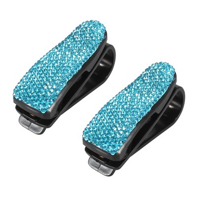 Bling Sunglasses Holder for Car, Leather Magnetic Buckle Sun Visor