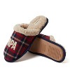 Dearfoams Men's Papa Bear Plaid Dad Scuff Slipper - 3 of 4