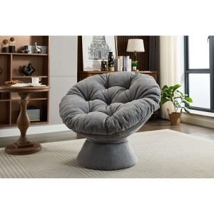 Papasan Chair w/Cushion and Frame,Oversized Comfy Chenille Upholstered Round Swivel Accent Chair for Living Room Bedroom - 1 of 4