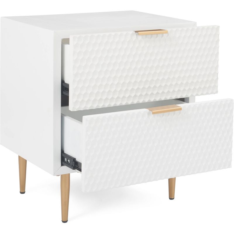 Jolie 2 Drawer Side Table White - Adore Decor, 5 of 13