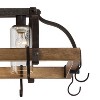 Franklin Iron Works Eldrige Bronze Faux Wood Pot Rack Linear Pendant Chandelier 36 1/2" Wide Rustic Farmhouse Seeded Glass 4-Light for Dining Room - 3 of 4