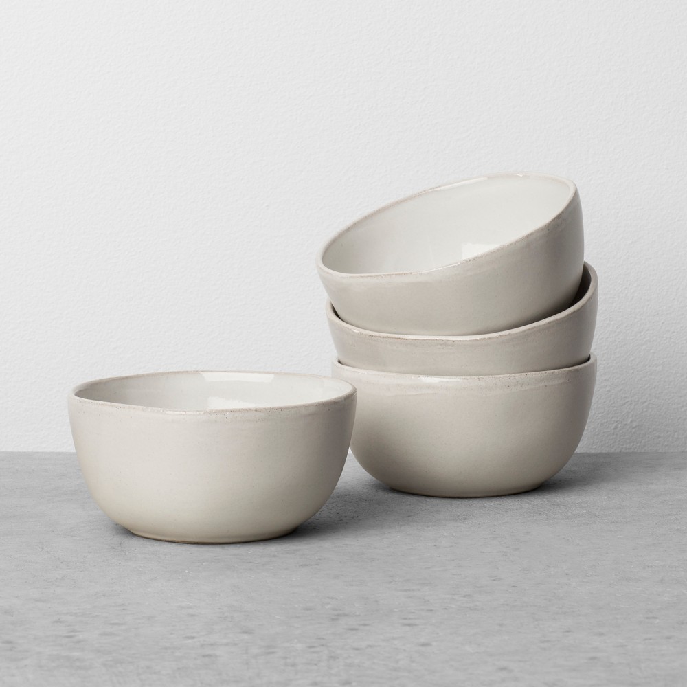 Photos - Other kitchen utensils 8.5oz 4pk Stoneware Mini Bowl Set Cream - Hearth & Hand™ with Magnolia