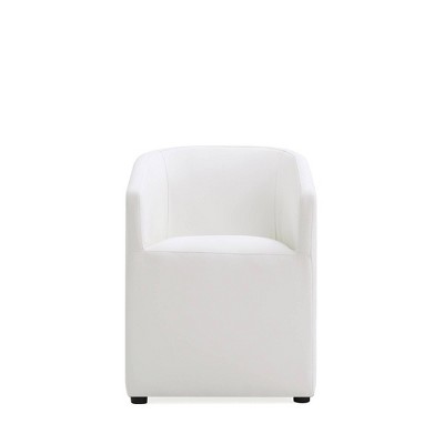 Anna Modern Round Faux Leather Dining Armchair - Manhattan Comfort