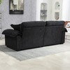 SeaCamel 84" Black Chenille Loveseat - Deep Seat Sofa with Memory Foam & 2 Throw Pillows for Living Room/Apartment/Office - 2 of 4