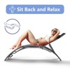 Aluminum Alloy Sun Lounger Set of 2 - Adjustable Outdoor Lounge Chairs for Pool, Beach & Patio (Black) - 4 of 4