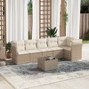 vidaXL Garden Sofa Set Beige PE Rattan, Powder-coated steel, Tempered glass - 2 of 4