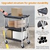 Foldable Service Cart, Stainless Steel Utility Service Cart with 360° Wheels Lockable, 300Lbs Load Capacity, 3-Tier Shelf Carts for Restaurant Garage - 3 of 4