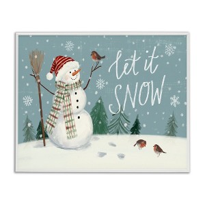 Stupell Industries Let It Snow Magical Snowman in Scenic Snowfield Framed Giclee Art - 1 of 4