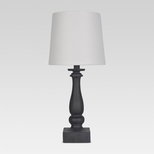 Turned Faux Wood Table Lamp Black Lamp Only - Threshold