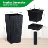 30” Tall Rattan Planter Set of 2,  Water Monitor, Wheels & 2 Trays, Large Indoor/Outdoor Pots for Patio, Porch, Living Room, Brown - 2 of 4