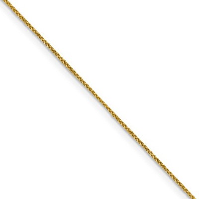 Black Bow Jewelry 1mm 18k Yellow Gold Diamond Cut Spiga Chain Necklace