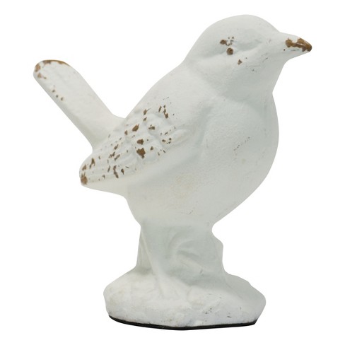 White Ceramic and Metal Garden Birds