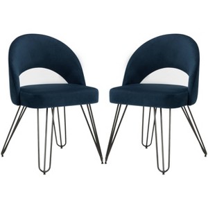 Set of 2 Dining Chairs Navy - Safavieh, Blue