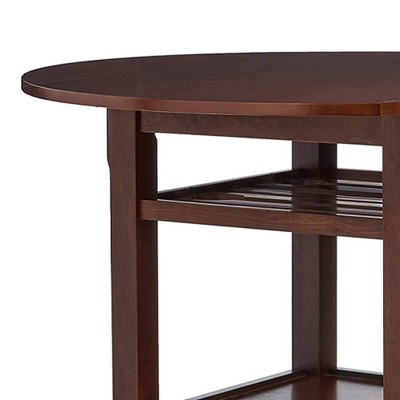Cherry Wood Round Extendable Counter Height Table