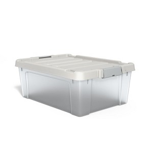 Staples 46.8 Qt. Storage Bin with Latching Lid Plastic Clear (250279) - 1 of 3