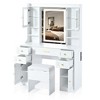 GlasFlength Makeup Vanity Tables Set with Mirror and Wireless Charging Station, Drawer and Shelves, for Bedroom, Multicolored, 41.46“*15.83"*59.61" - 3 of 4