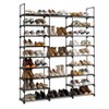 Wikineon 3-Row 9-Layer Shoe Rack with Hooks: Extra-Large Capacity to Hold 50 Pairs of Shoes, Practical Hooks - 3 of 4