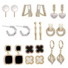 Earrings Set - 10 Pairs of Gold Hoop Earrings Set for Women and Girls - Fashionable Earrings Hoops and Studs - Versatile Stud Hoop Earrings Set - 3 of 4