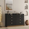 NicBex 8 Drawers Dresser for Bedroom with LED,Chest of Drawers with Metal Handle Design,Modren Freestanding Dresser,Storage Dressers for Bedroom,Black - 2 of 4